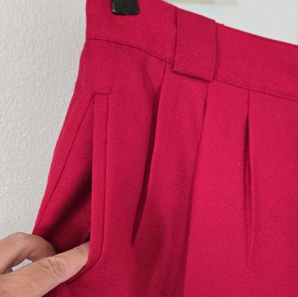 Vintage Giorgio Sant Angelo Red Wool Trousers Size 16 - Picture 5 of 7